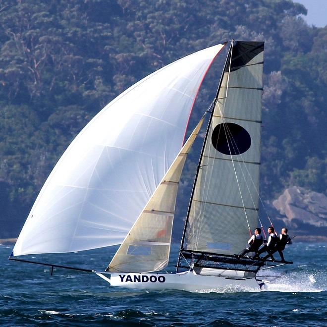 John Winning's experienced Yandoo crew was an excellent fourth in the tough conditions - 2014-2015 Australian 18 Footers - Club Championship.  © Australian 18 Footers League http://www.18footers.com.au